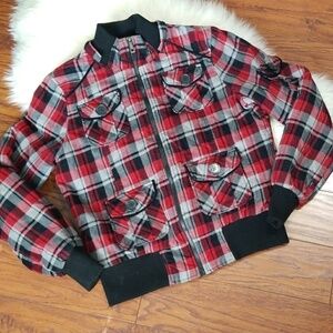 Dollhouse Corduroy Buffalo Plaid Jacket